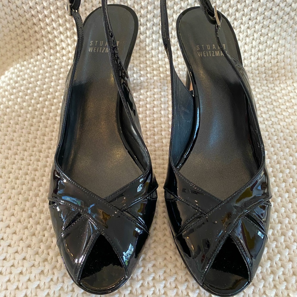 Stuart Weitzman Peeptoe Slingback Shoes